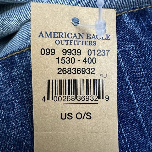 American Eagle Tote Shoulder Bag Distressed Denim New - Picture 5 of 8